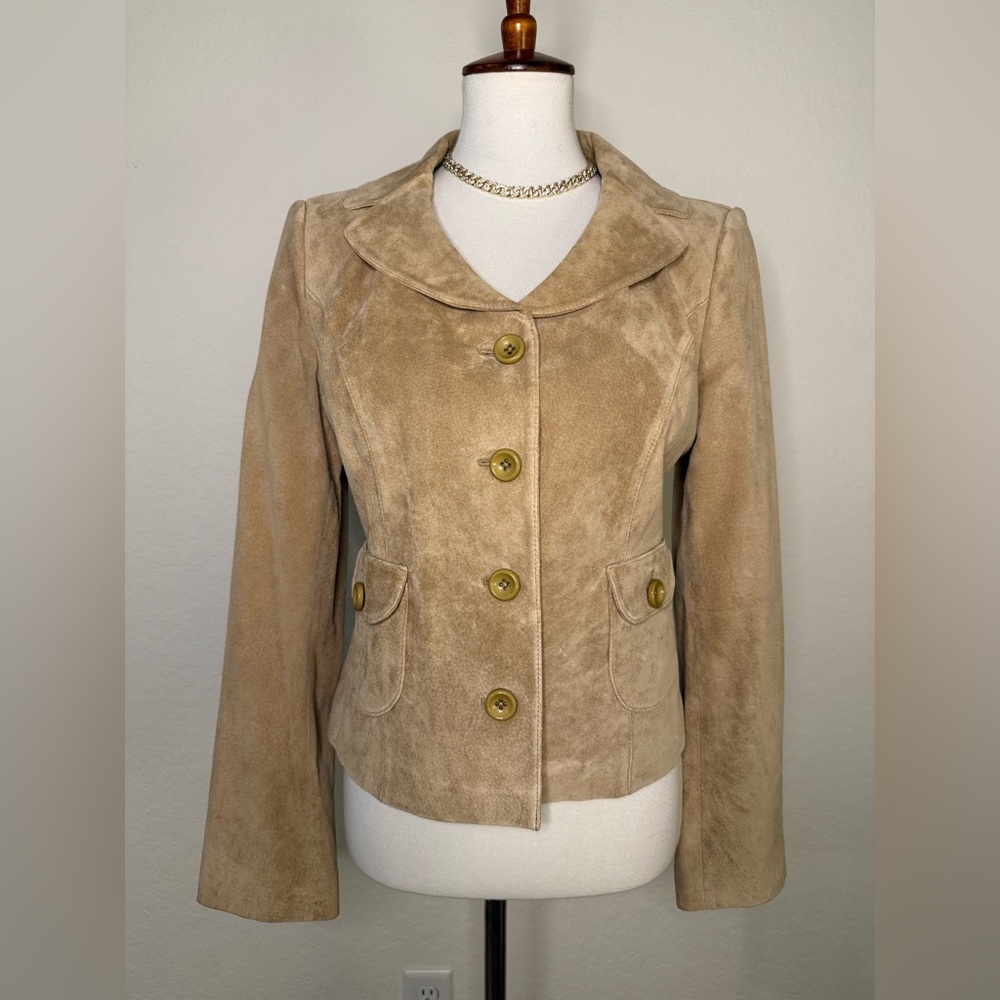 Vintage Ann Taylor Loft Suede Leather Jacket Blazer